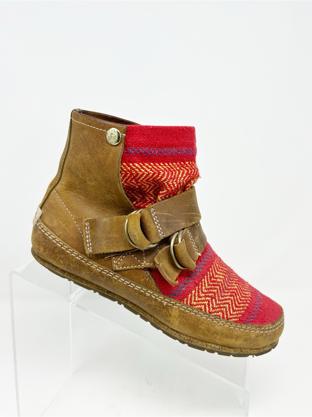 Sorel Yaquina Blanket Womens Ankle Booties Brown Woven Double Buckle Size 6